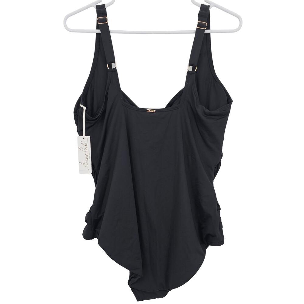 Anne Cole Womans size 16 Live in Color Square Neck One-Piece Swimsuit Black NEW - Picture 3 of 8